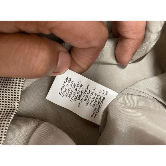 Anne Klein NWT Taupe Black Checkered Straight Leg Wool Pants, Sz 12P, MP $245 - Picture 11 of 15